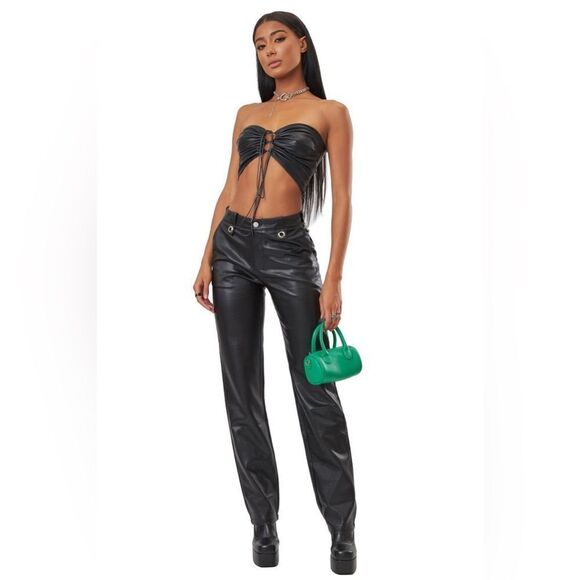 The Kript Pants - THE KRIPT - Wide Leg Vegan Woffie Pants in Black, XSmall